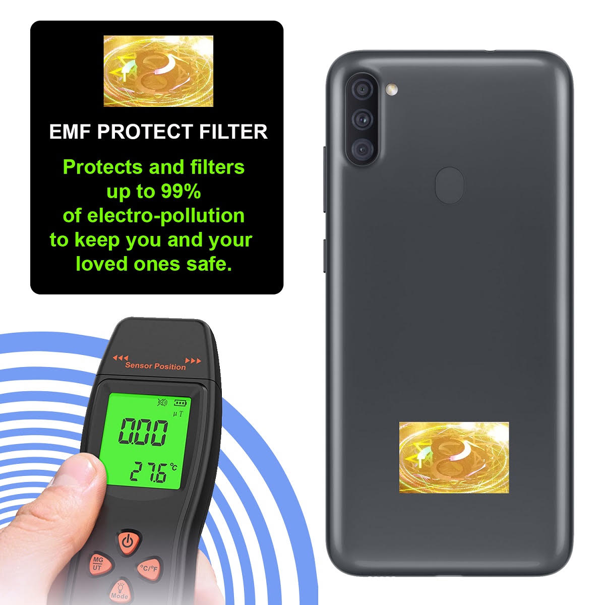 EMF Protect Filter on a phone